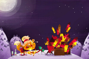 クリスマス, によって設計された, 酔って, エリーゼ・バヌービーク, 花火, 狐, 発火する, マッド