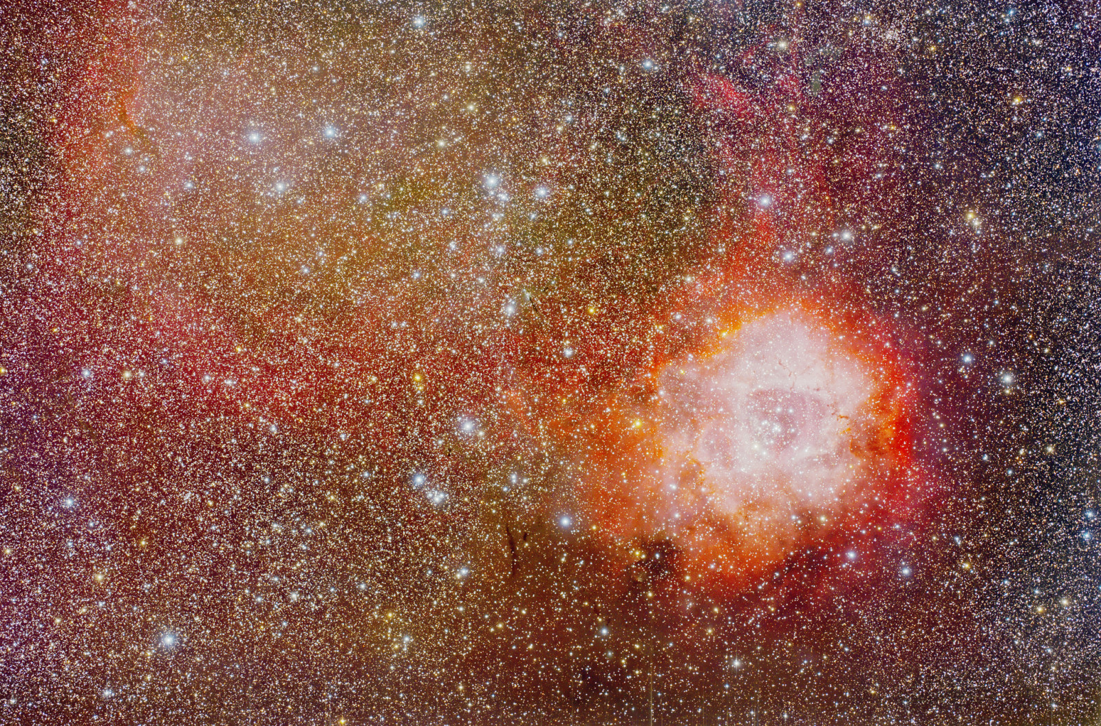 空间, 星云, 玫瑰花结, 独角兽, 在星座中, 出口, NGC 2237