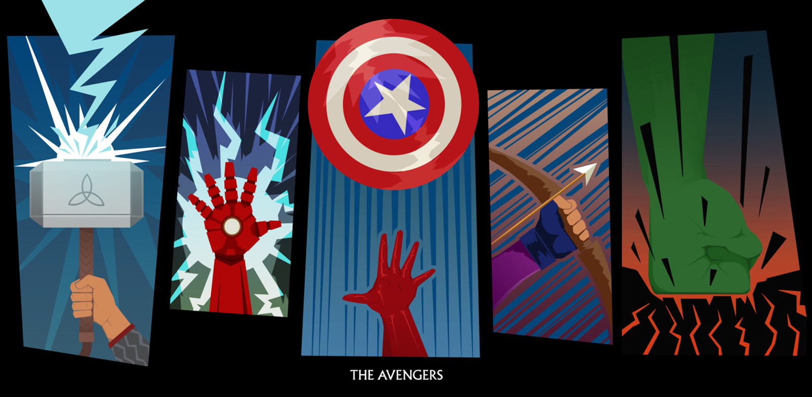 Thần sấm, Đội trưởng Mỹ, The Avengers, Người Sắt, Hulk, Mắt diều hâu