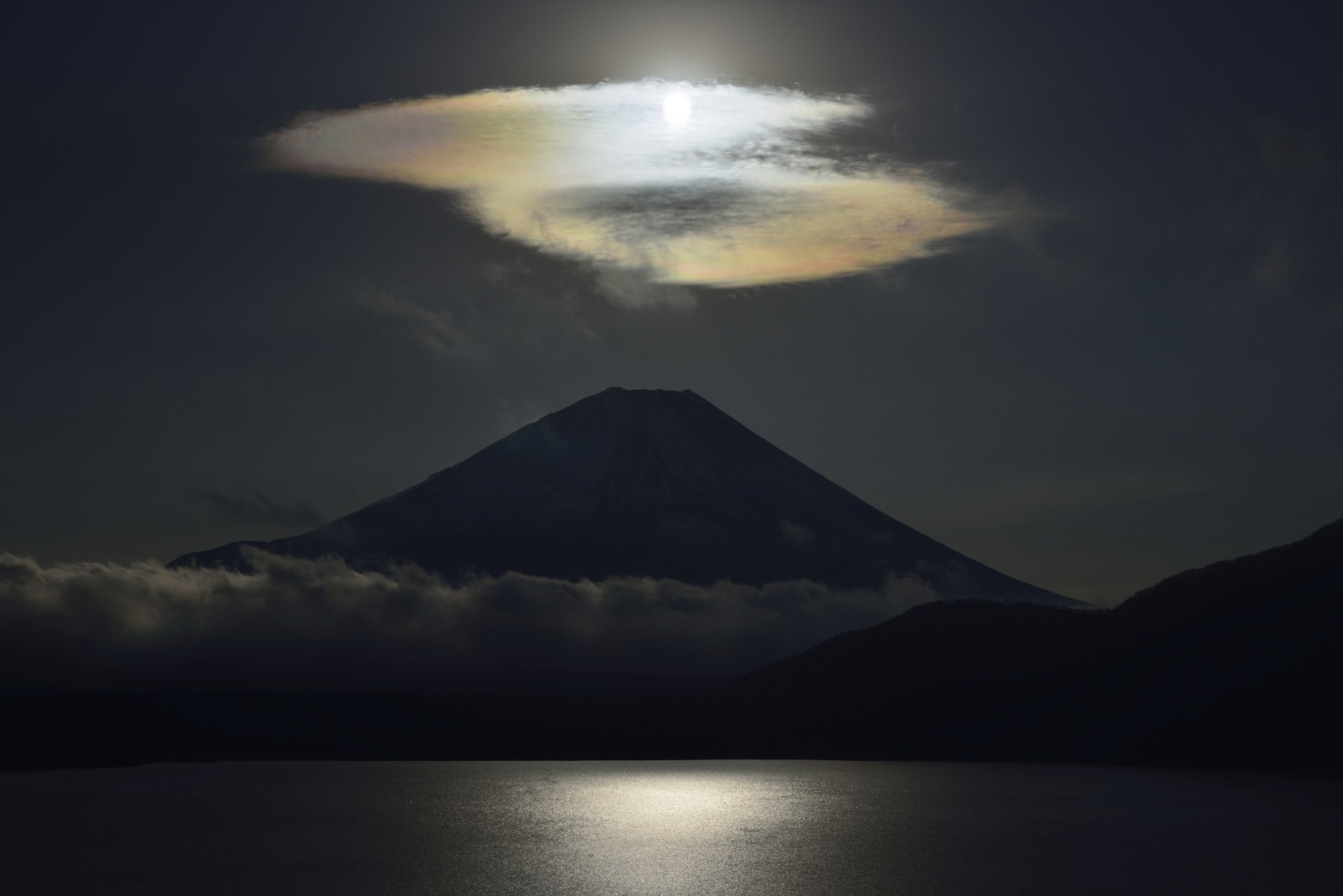 hồ, đêm, Nhật Bản, núi lửa