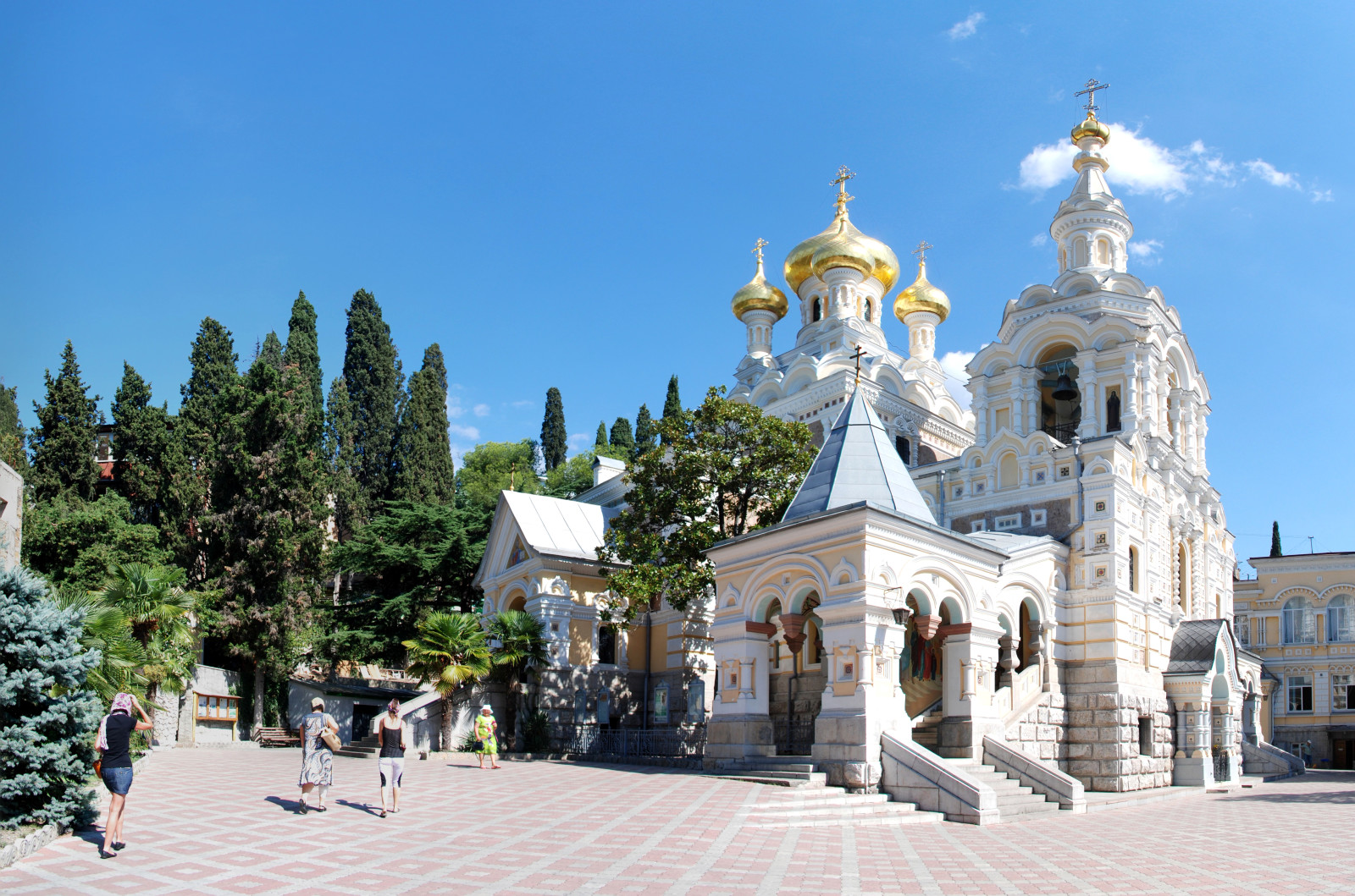 cây, mặt trời, Nhà thờ, ngôi đền, cây cọ, Crimea, Mái vòm, khu vực