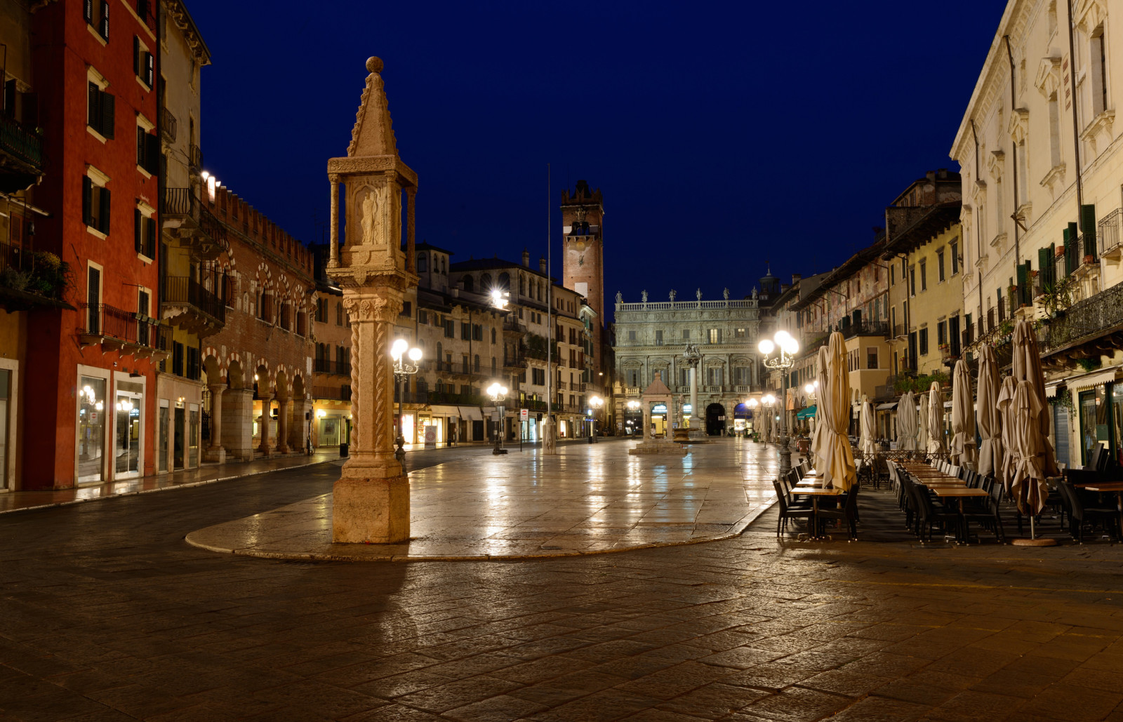 lampu, malam, rumah, Italia, daerah, Verona