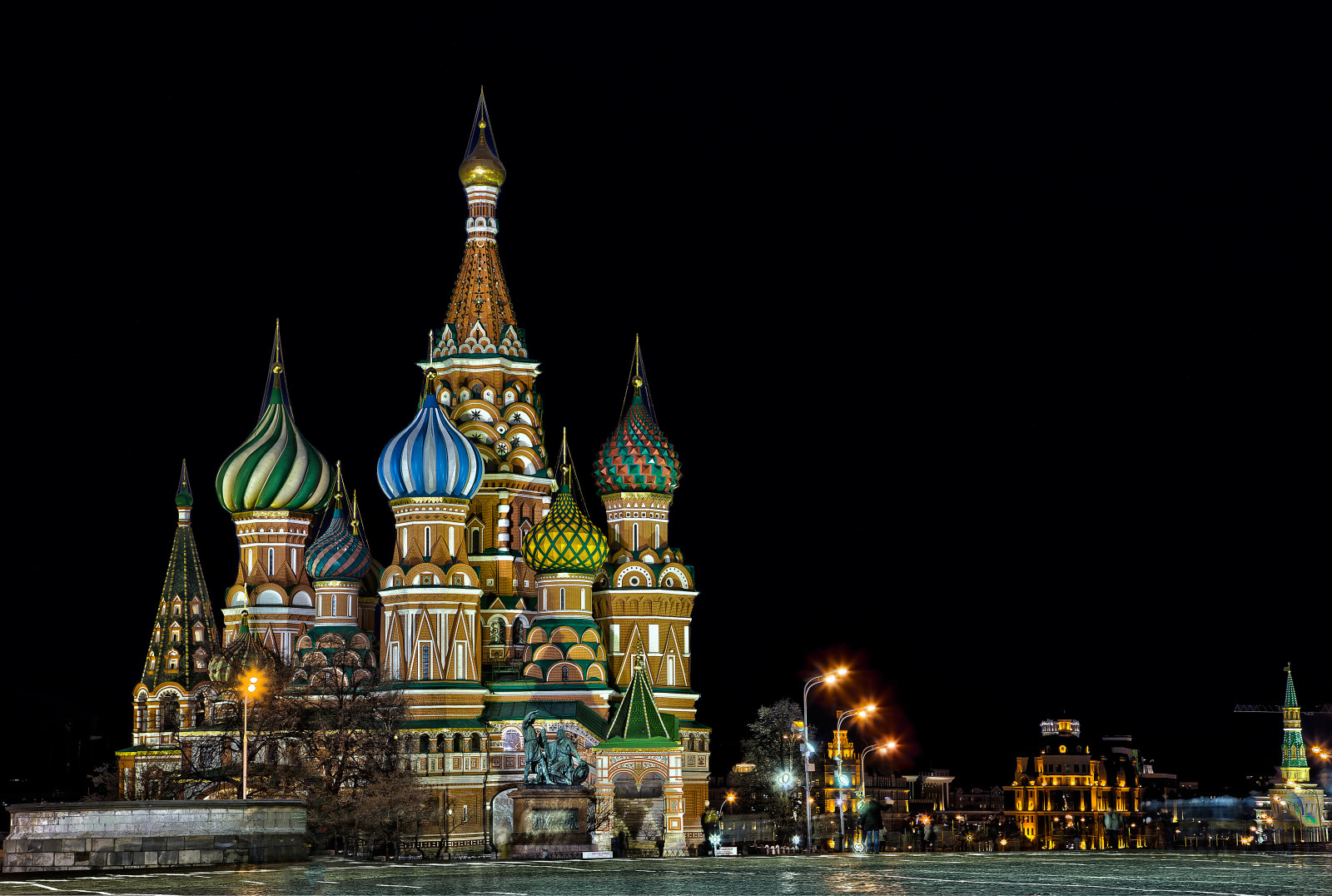 建物, ライト, 夜, 建築, モスクワ, ドーム, 聖ワシリイ大聖堂