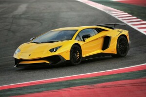 Aventador, Lamborghini, LP-750, balap, Superveloce, jalur, kuning