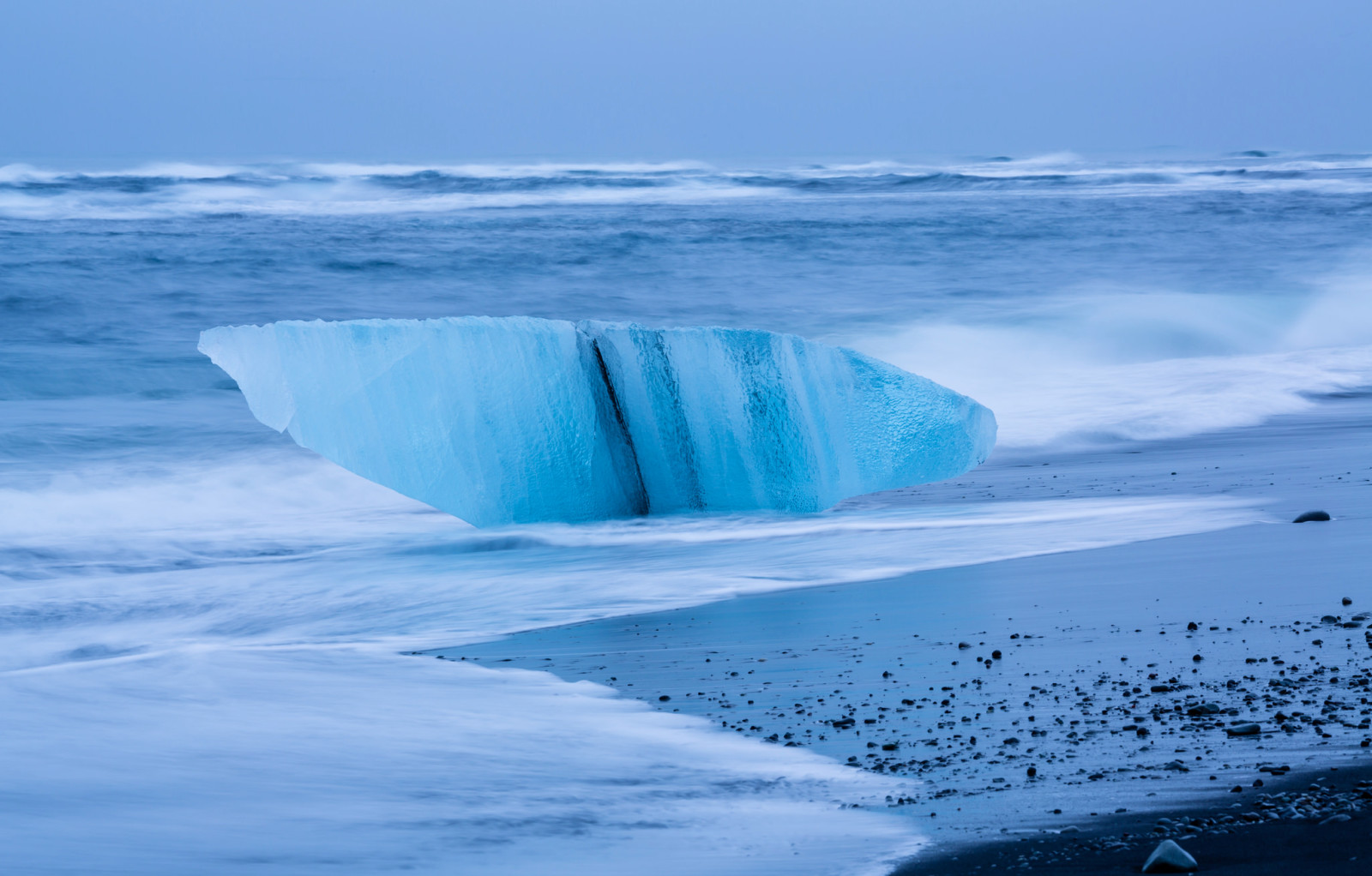 冰, 岸, 海, 波, 风暴, 冰岛, 絮状, 块