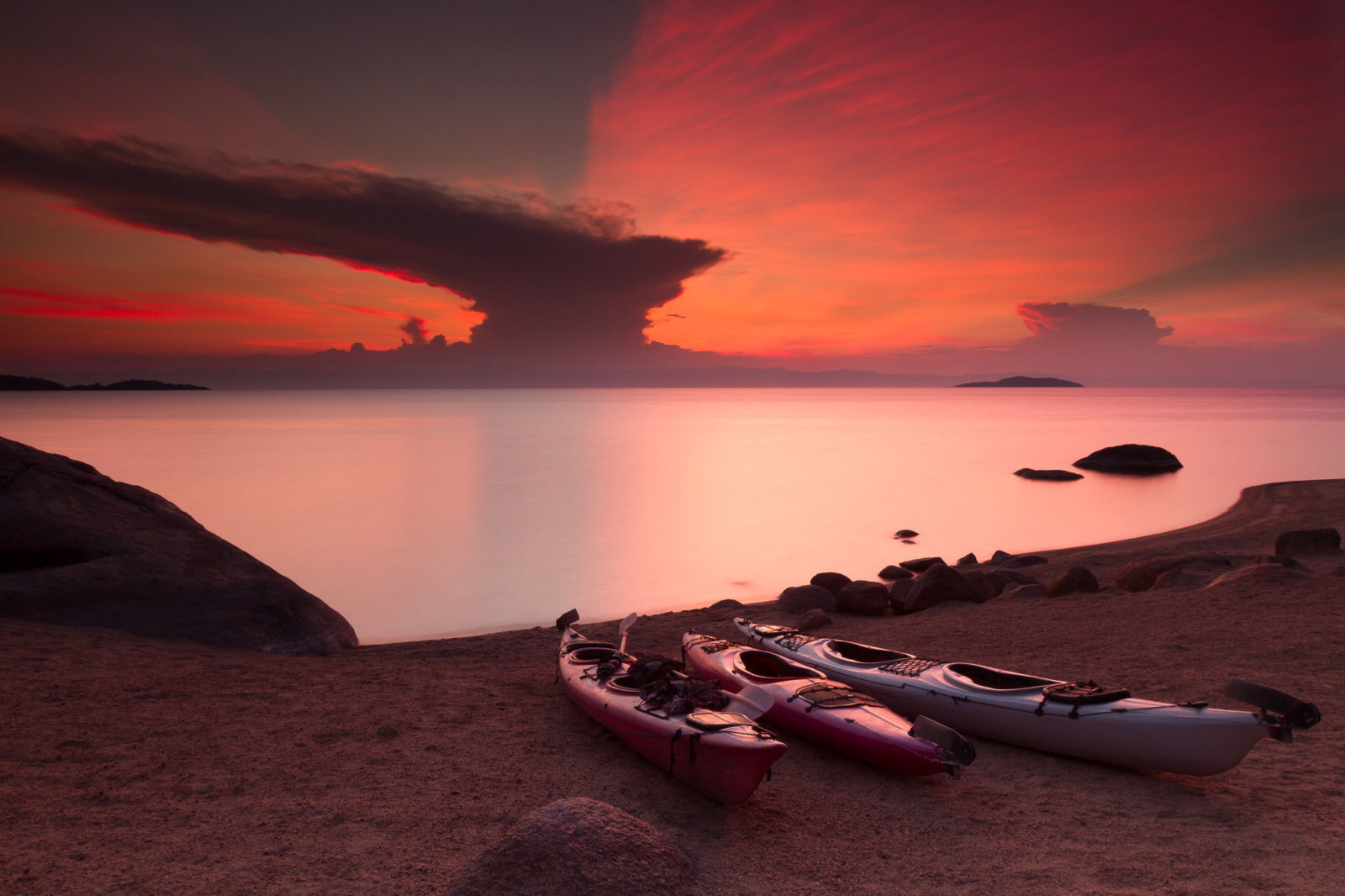 日没, ジンバブエ, マラウイ湖