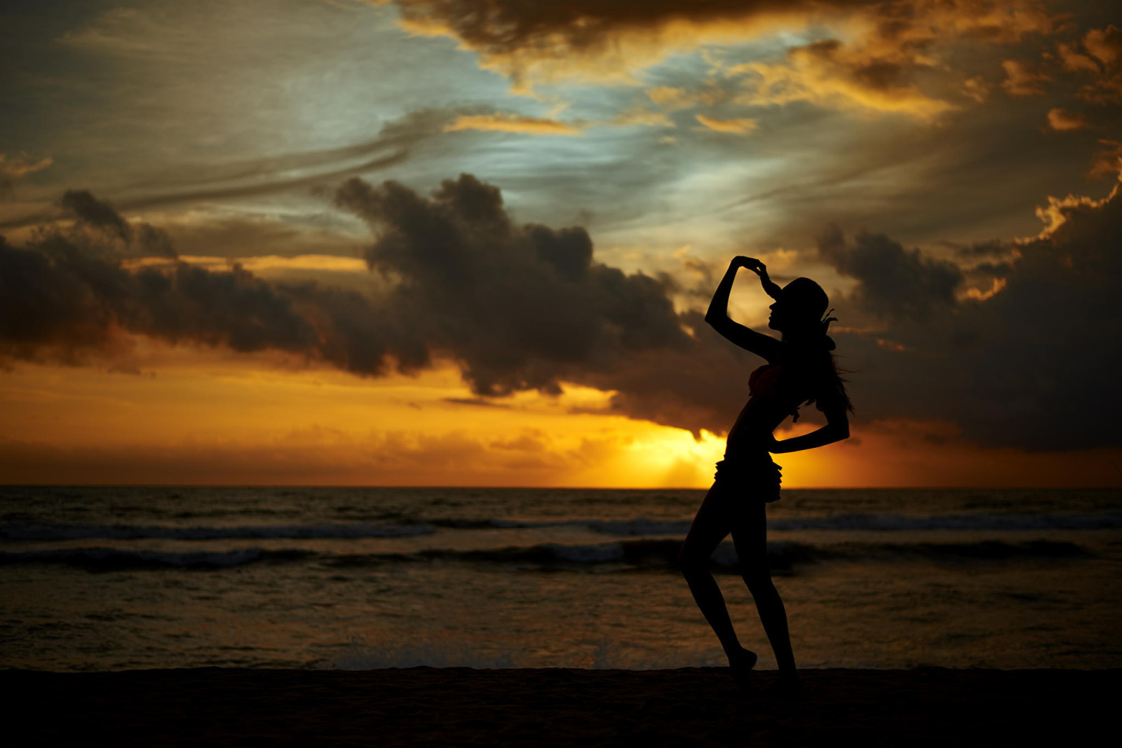 女孩, 日落, 浪漫, 帽子, 海岸, 摄影家, 尤金·纳丁（Eugene Nadein）