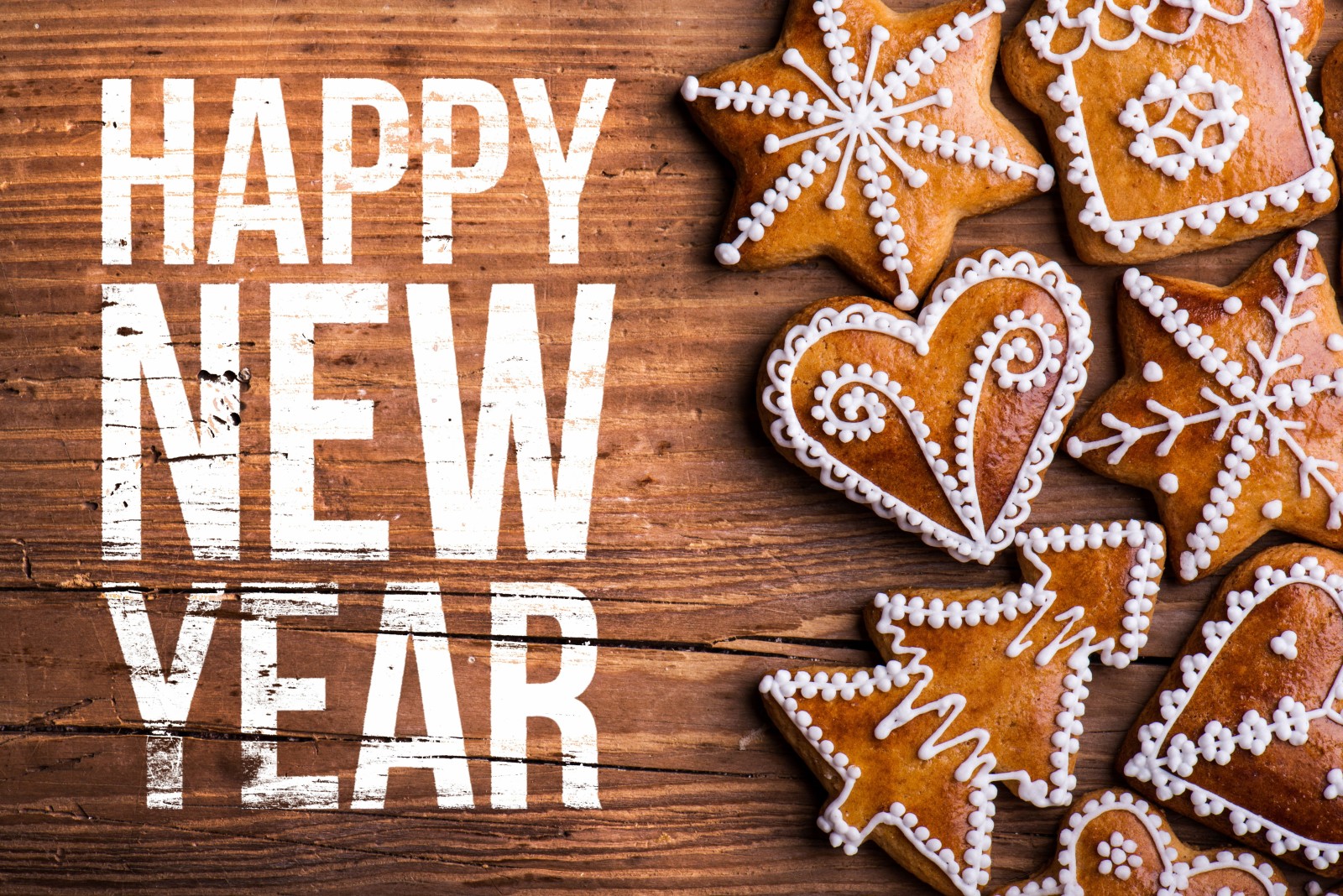 Năm mới, trang trí, vui mừng, bánh quy, 2016