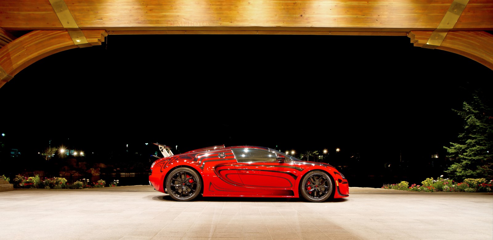 merah, Hypercar, Bugatti, Veyron