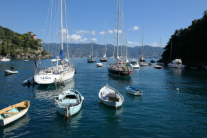 kapal, Italia, Liguria, gunung, laut, kapal pesiar