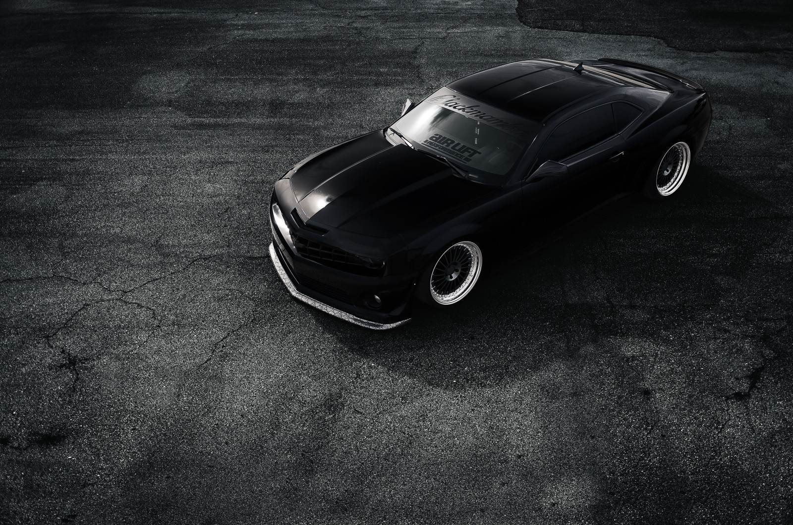 สีดำ, รถยนต์, กล้ามเนื้อ, ท่าที, ด้านหน้า, Camaro, ด้านบน, ZL1