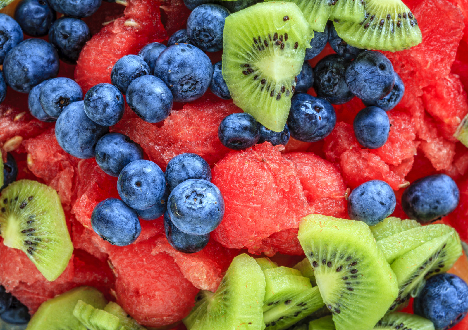 장과, 신선한, 디저트, 블루 베리, 키위, 과일, 수박, 과일
