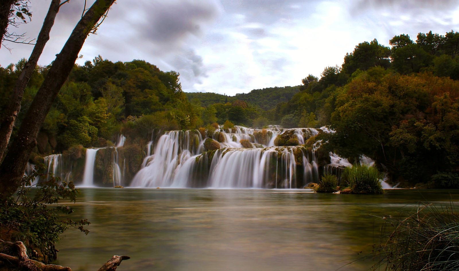 秋季, 河, 瀑布, 克罗地亚, 级联, 克尔卡国家公园, 克尔卡河, 达尔马提亚
