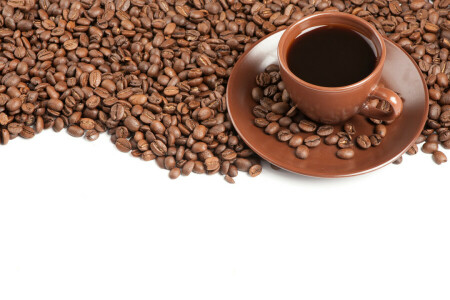 コーヒー, コーヒー豆, カップ, 受け皿