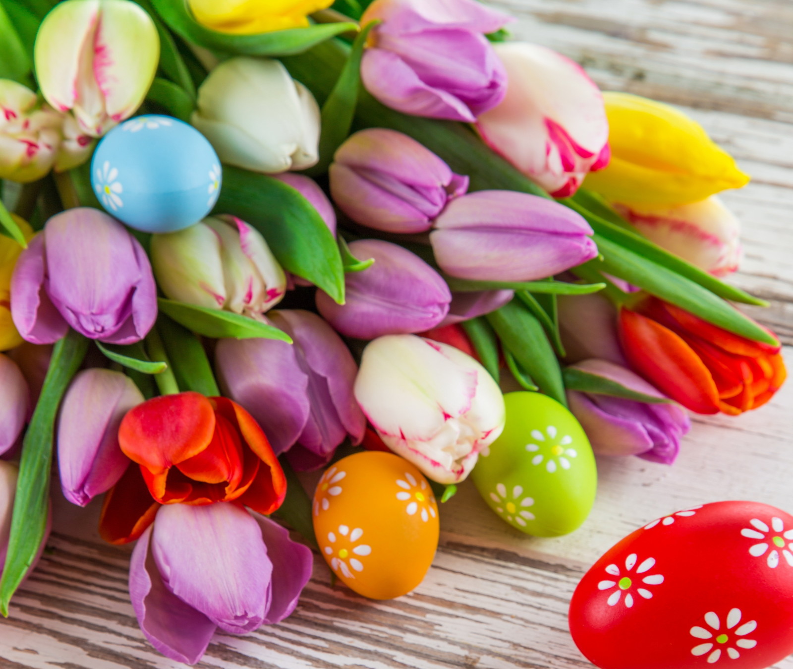 telur, bunga-bunga, buket, tulip, Paskah