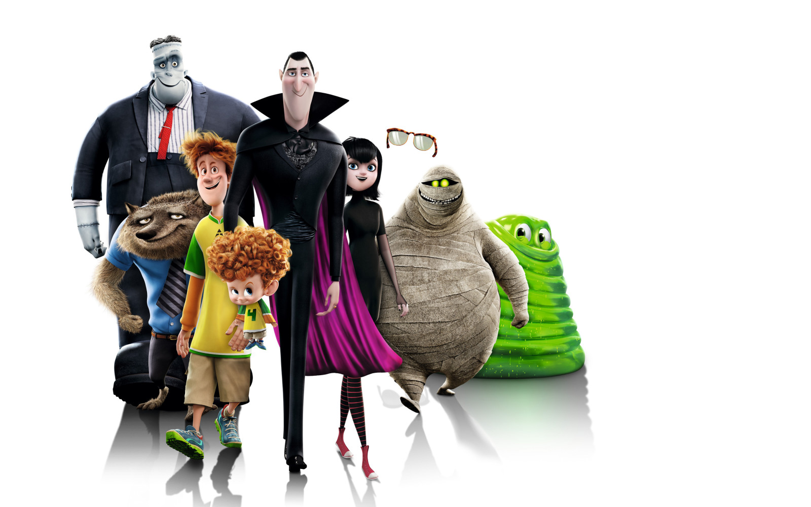 karakter, latar belakang putih, kartun, Drakula, Frankenstein, Mavis, Dennis, Jonathan