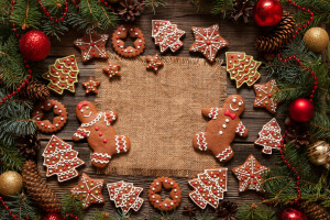 ケーキ, クリスマス, クッキー, 食物, 祝日, 新年