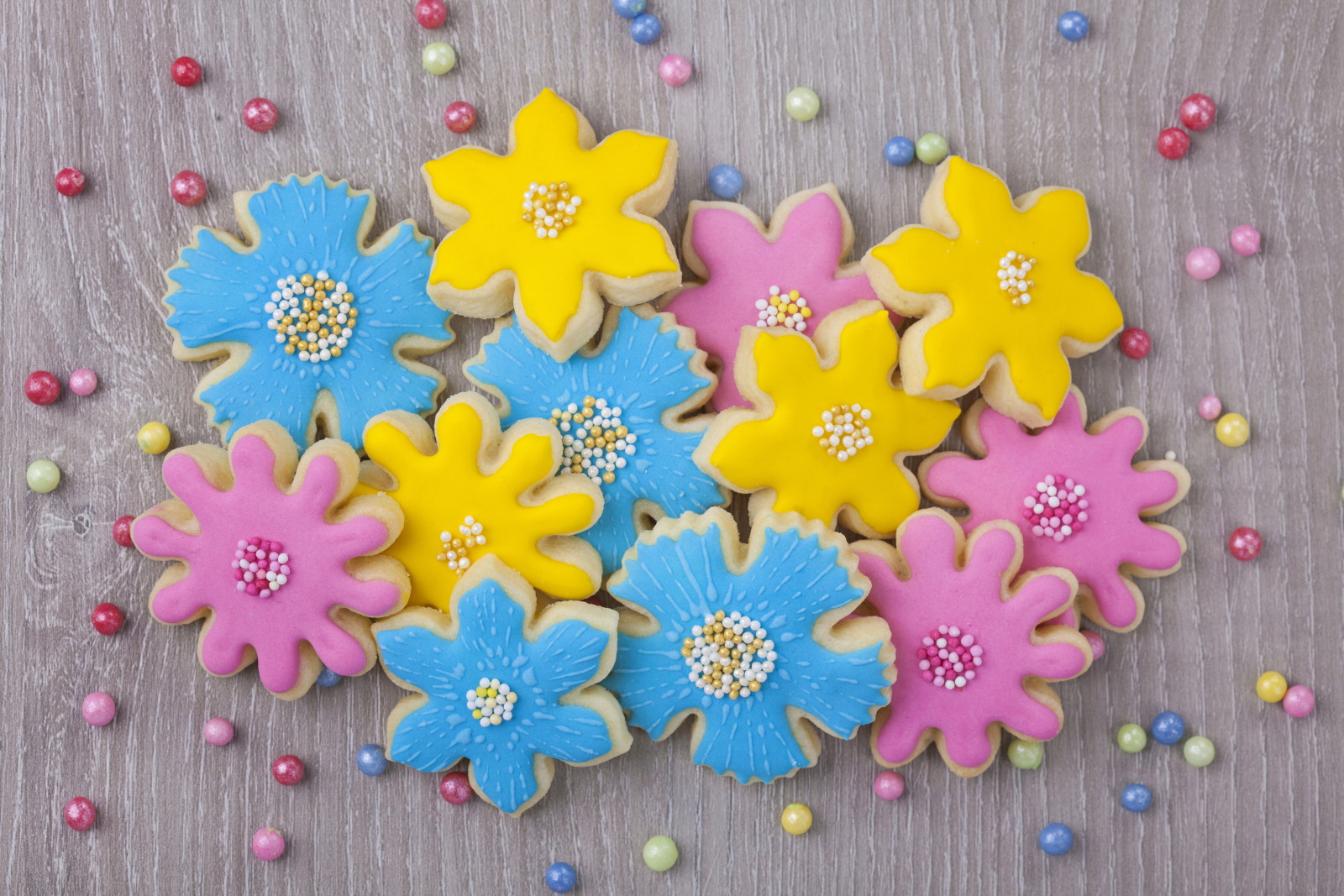 蓝色, 花卉, 饼干, 蛋糕, 甜, 糖, 粉彩, 釉