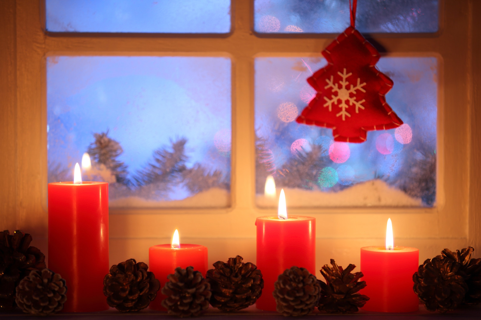 눈, 새해, 크리스마스, 장식, 명랑한, 빛, 겨울, 크리스마스