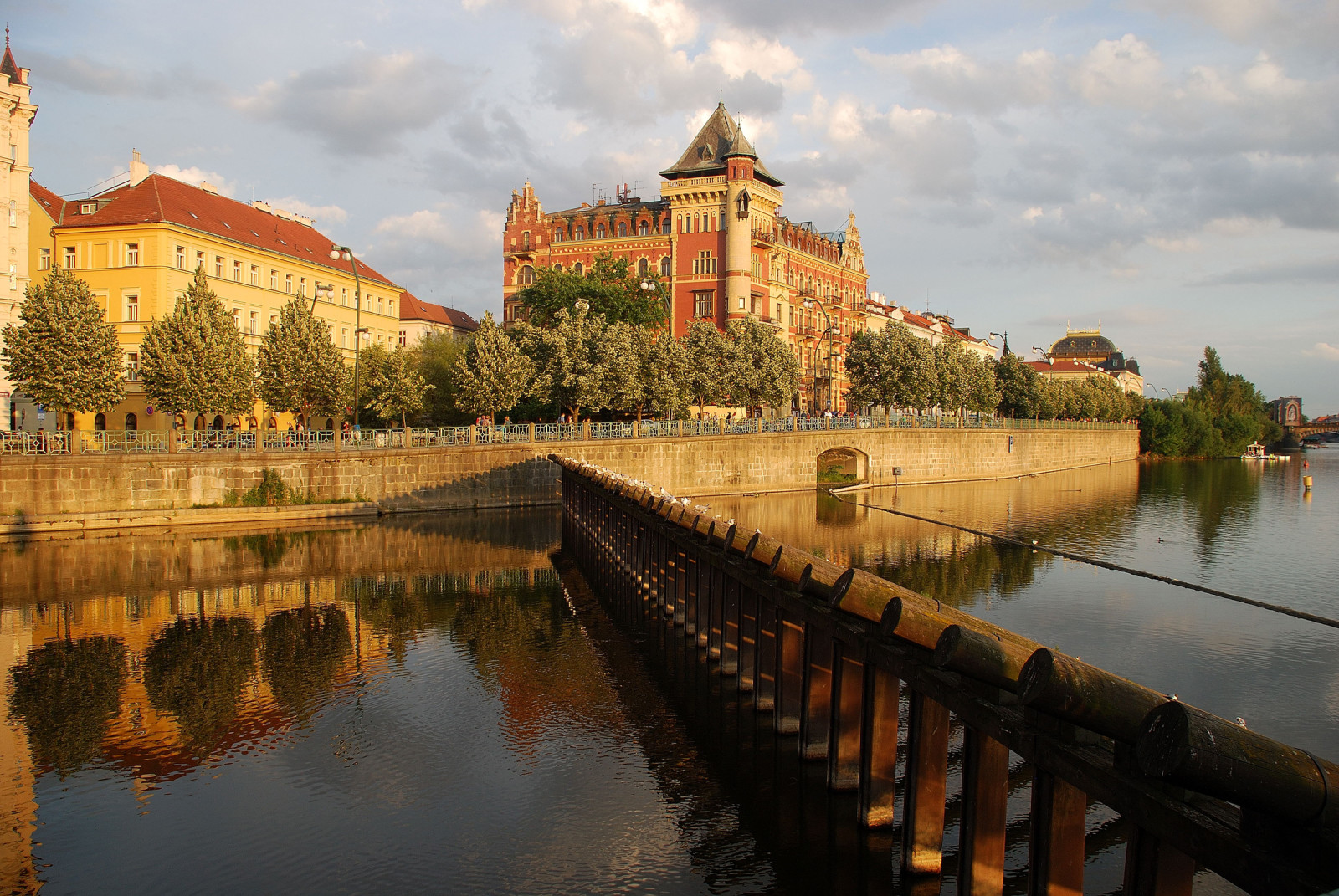 langit, sungai, awan, rumah, berjalan kaki, Praha, Republik Ceko, Istana