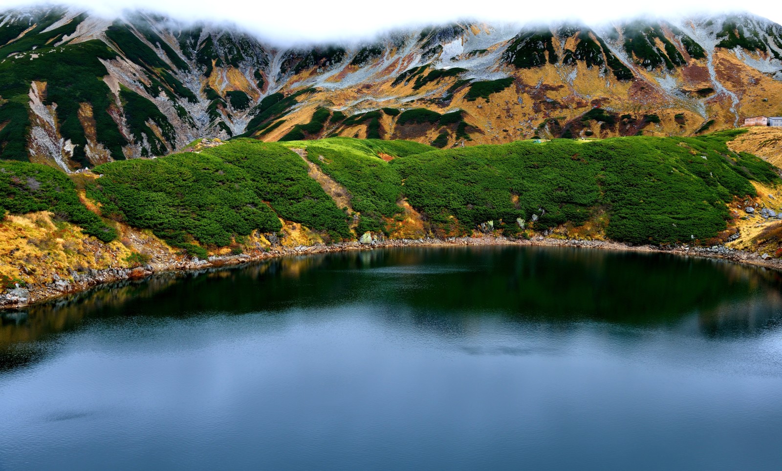 자연, 호수, 산, 일본, 사진, 도야마