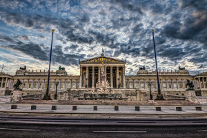 建築, オーストリア, HDR, 議会, ウィーン