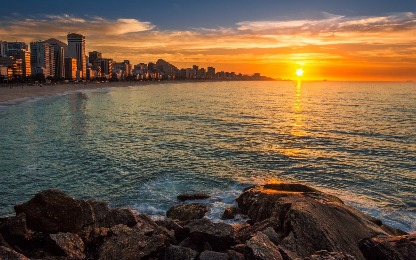 Matahari terbit, Brazil, Rio de Janeiro, Leblon