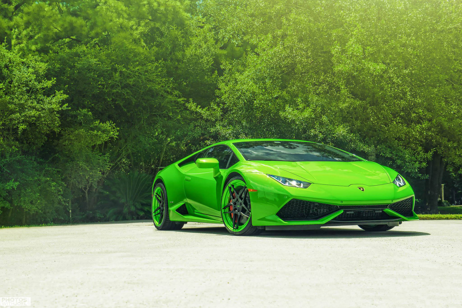 Lamborghini, supercar, warna, hijau, Huracan, Depan, roda, Adv.1