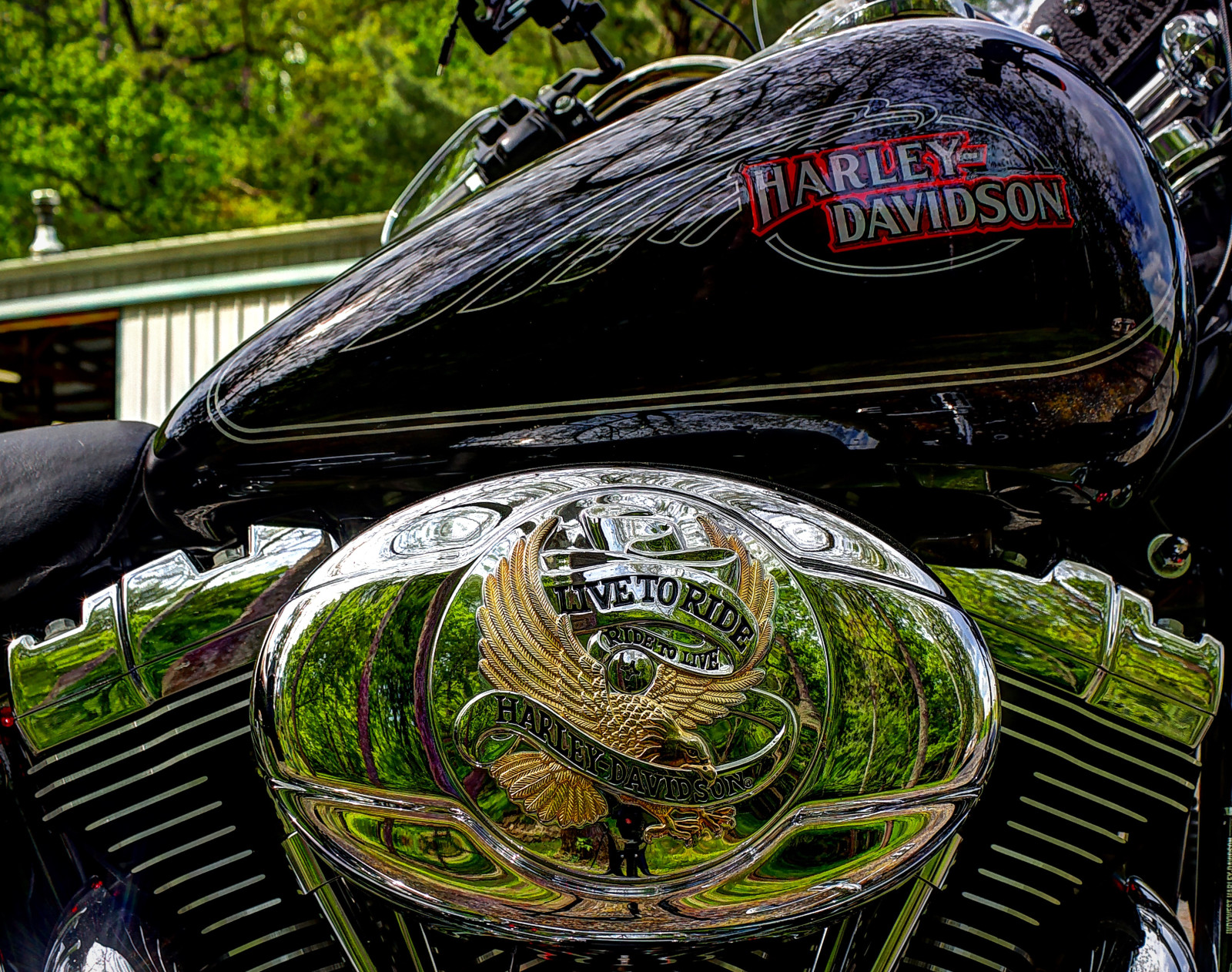 HDR, tangki, Harley Davidson, chrome, Harley, Silinder, hidup untuk berkendara