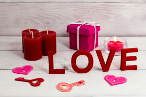 蜡烛, 心, 爱, 浪漫, 情人节