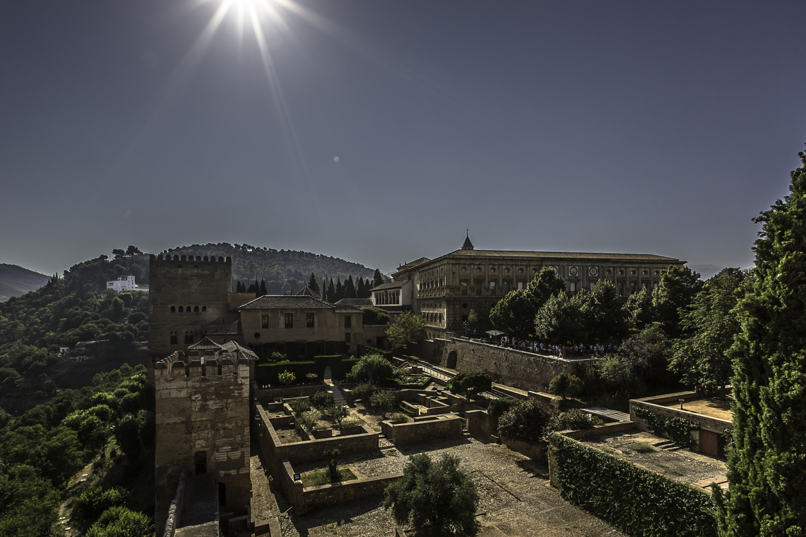 công viên, núi, ngành kiến trúc, Tây Ban Nha, cung điện, Granada, Alhambra, đạo Hồi