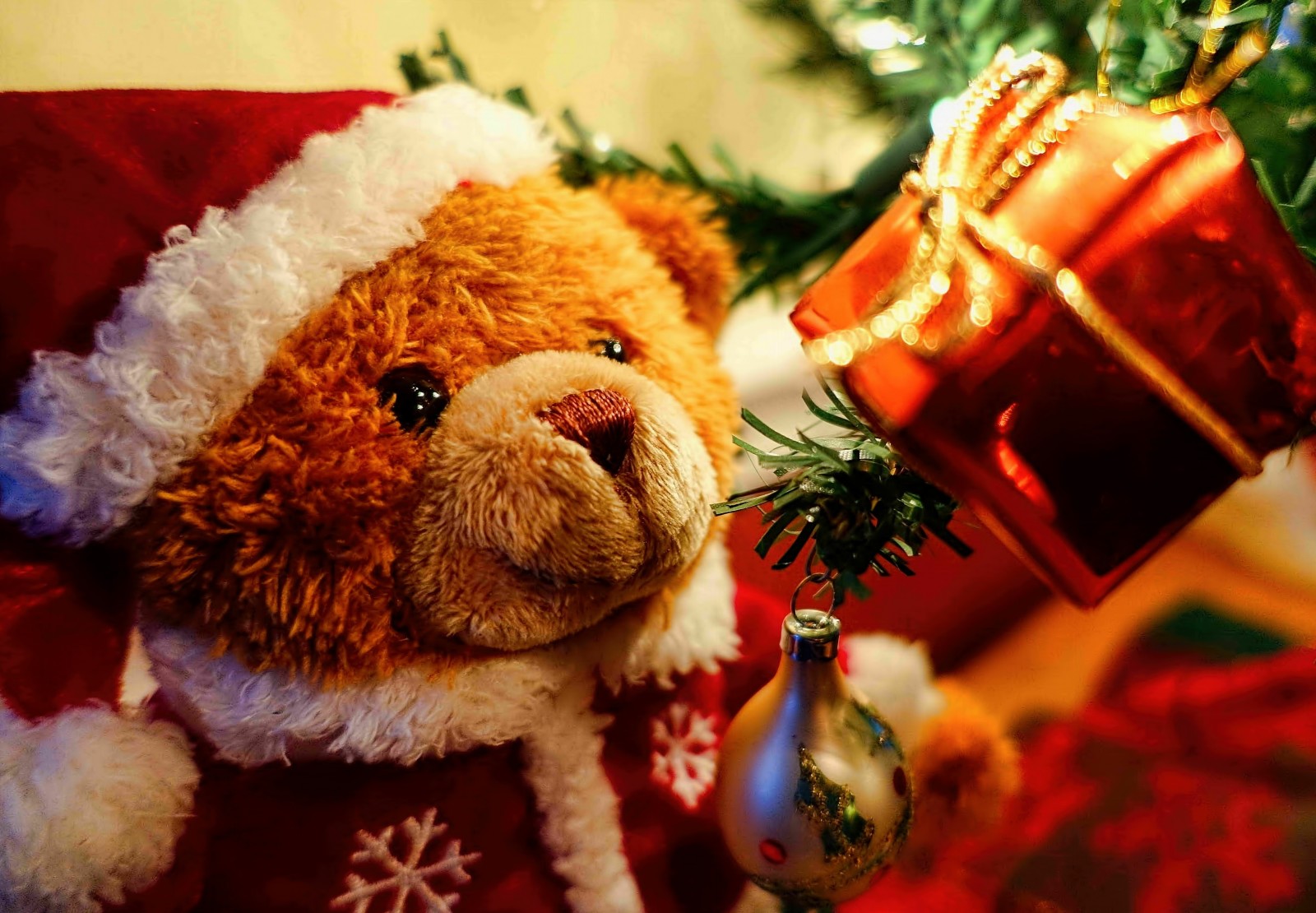 나무, 새해, 크리스마스, 휴일, 곰, 장난감