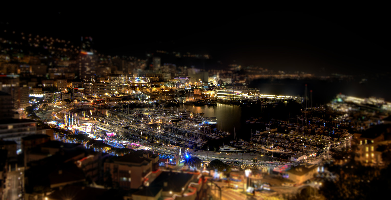 kota, malam, kapal pesiar, malam, rumah, Pelabuhan, Monako, Monte Carlo