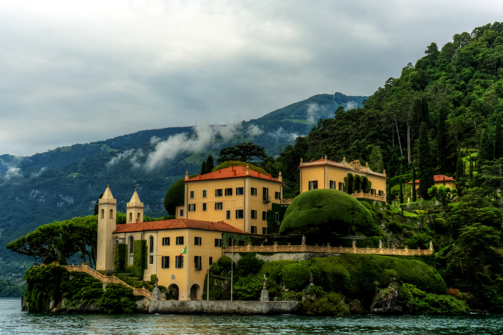 rumah, laut, pohon, gunung, Italia, pantai, Lombardy, Vila