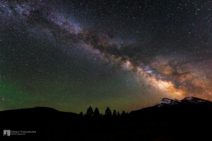 아름다움, 야마무라 켄지, 산, 밤, 사진 작가, 별, 은하수, 하늘
