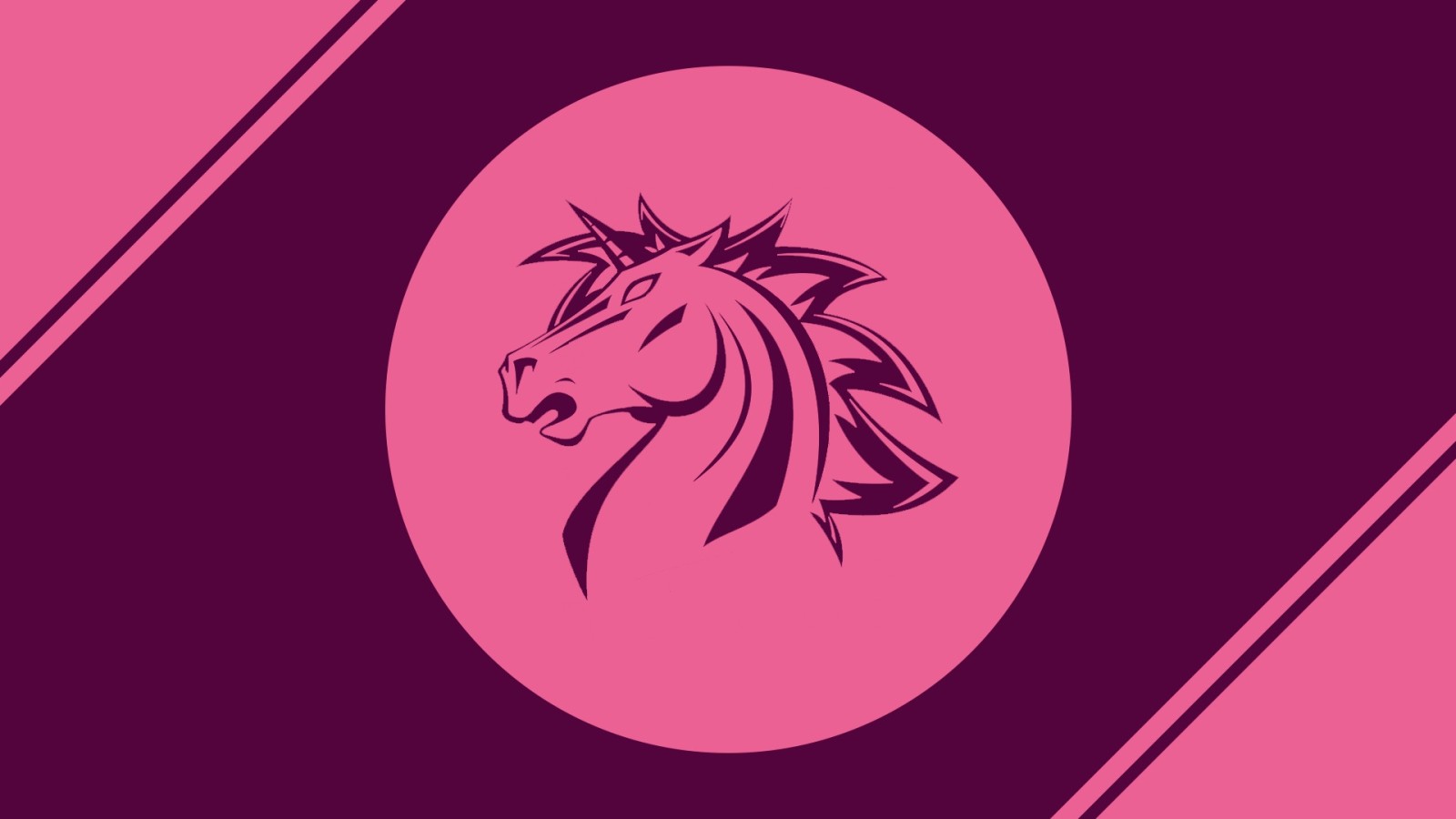 logo, Merah Jambu, unicorn
