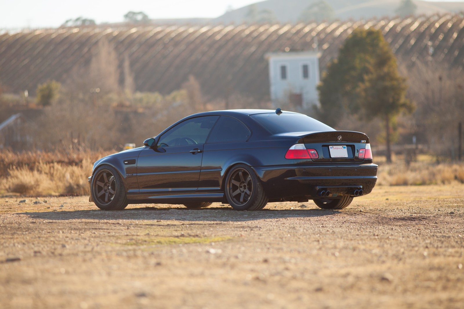hitam, tampilan belakang, bayangan, BMW, Hangar, E46