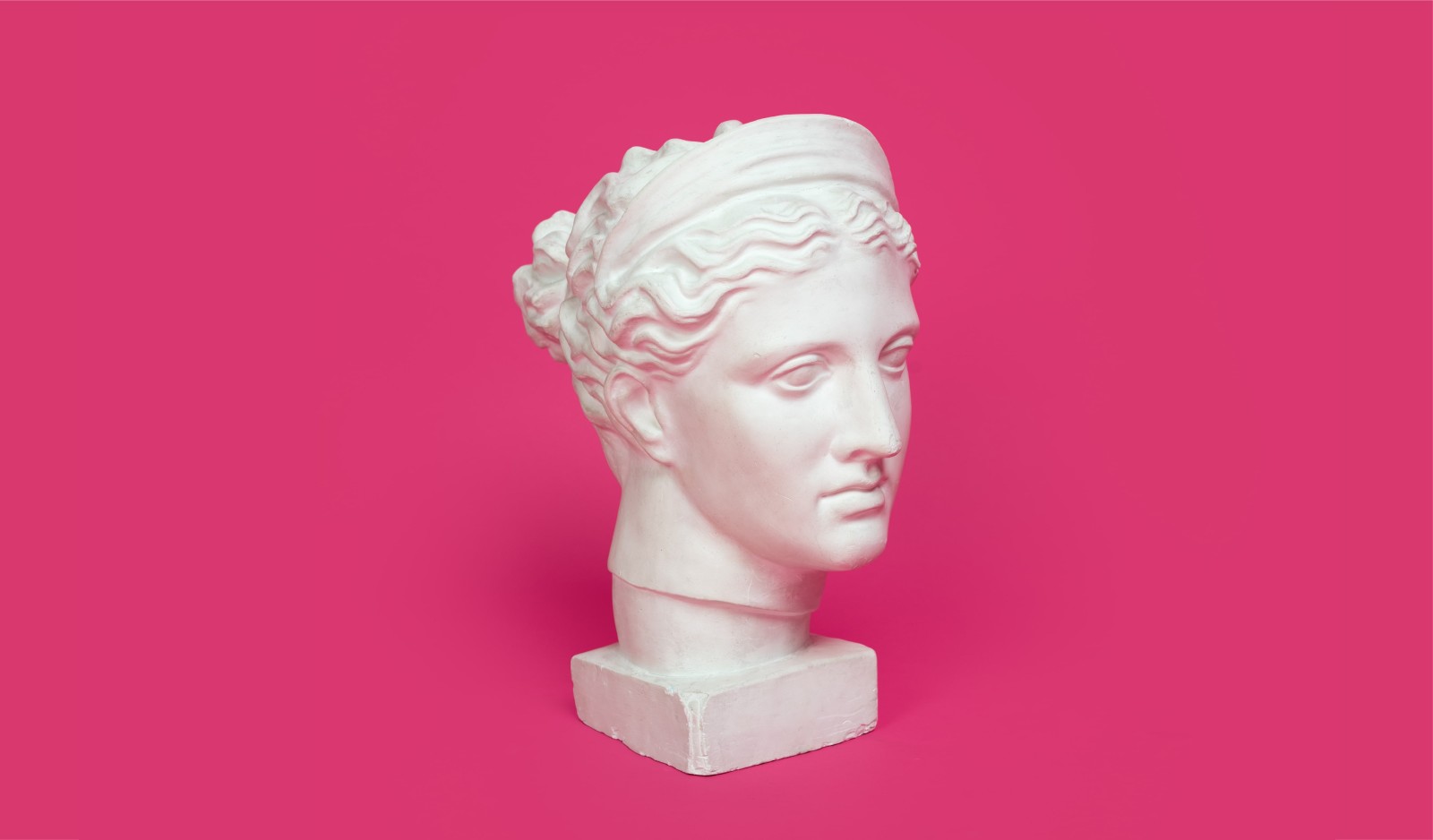 雕塑, 粉红色的背景, 头, 石膏粉, 投, 石膏头, 戴安娜的头