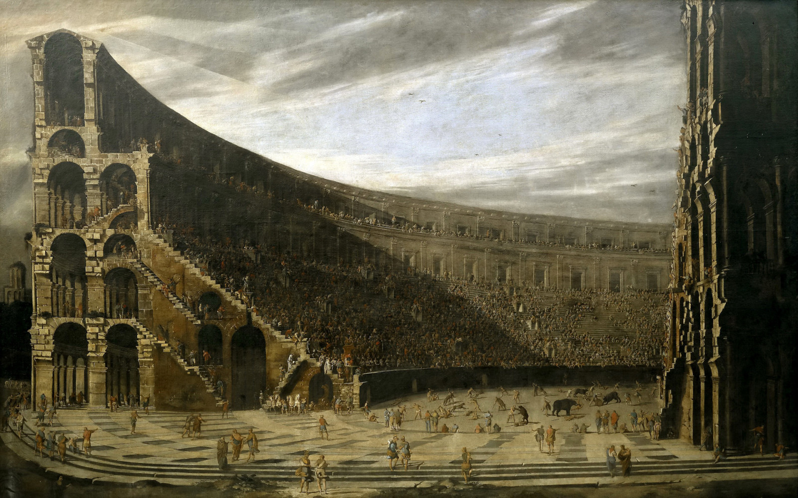 gambar, Arsitektur, orang-orang, Colosseum, Viviano Codazzi