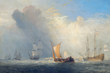 ボート, 画像, 帆, 海, 海景, 輸送する, ウィリアム・ターナー