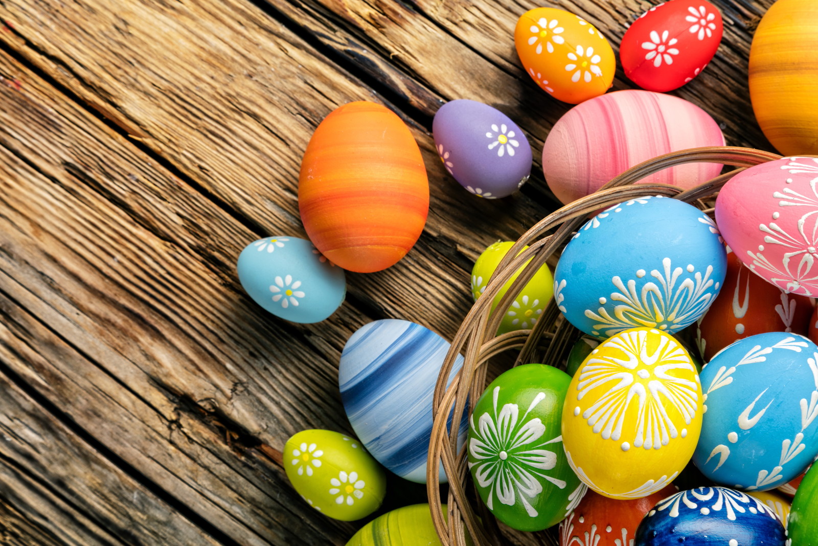 kayu, liburan, telur, senang, musim semi, penuh warna, Paskah