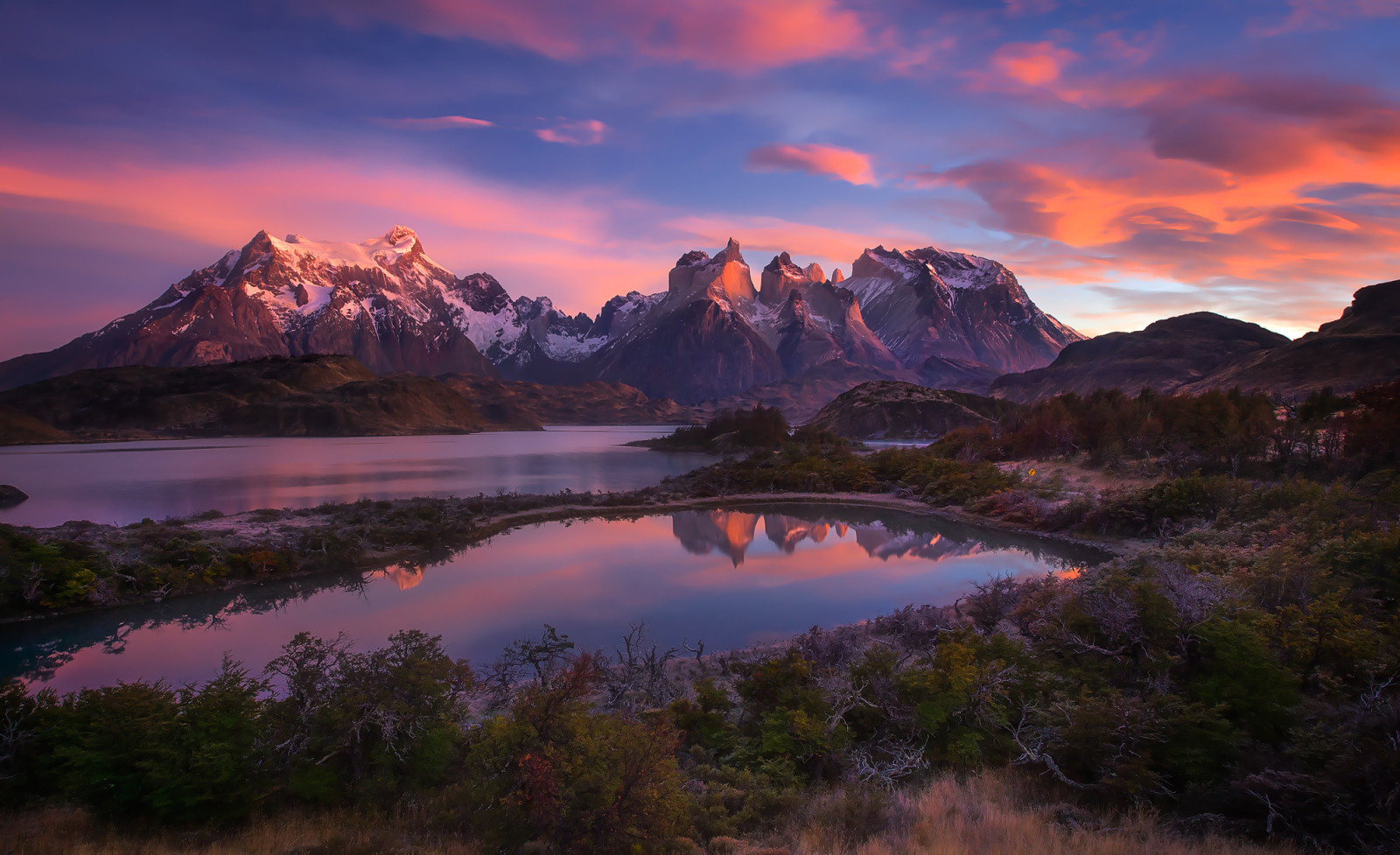 langit, danau, awan, Patagonia, Amerika Selatan, pegunungan Andes