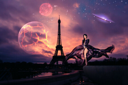 女の子, パリ, 大宇宙