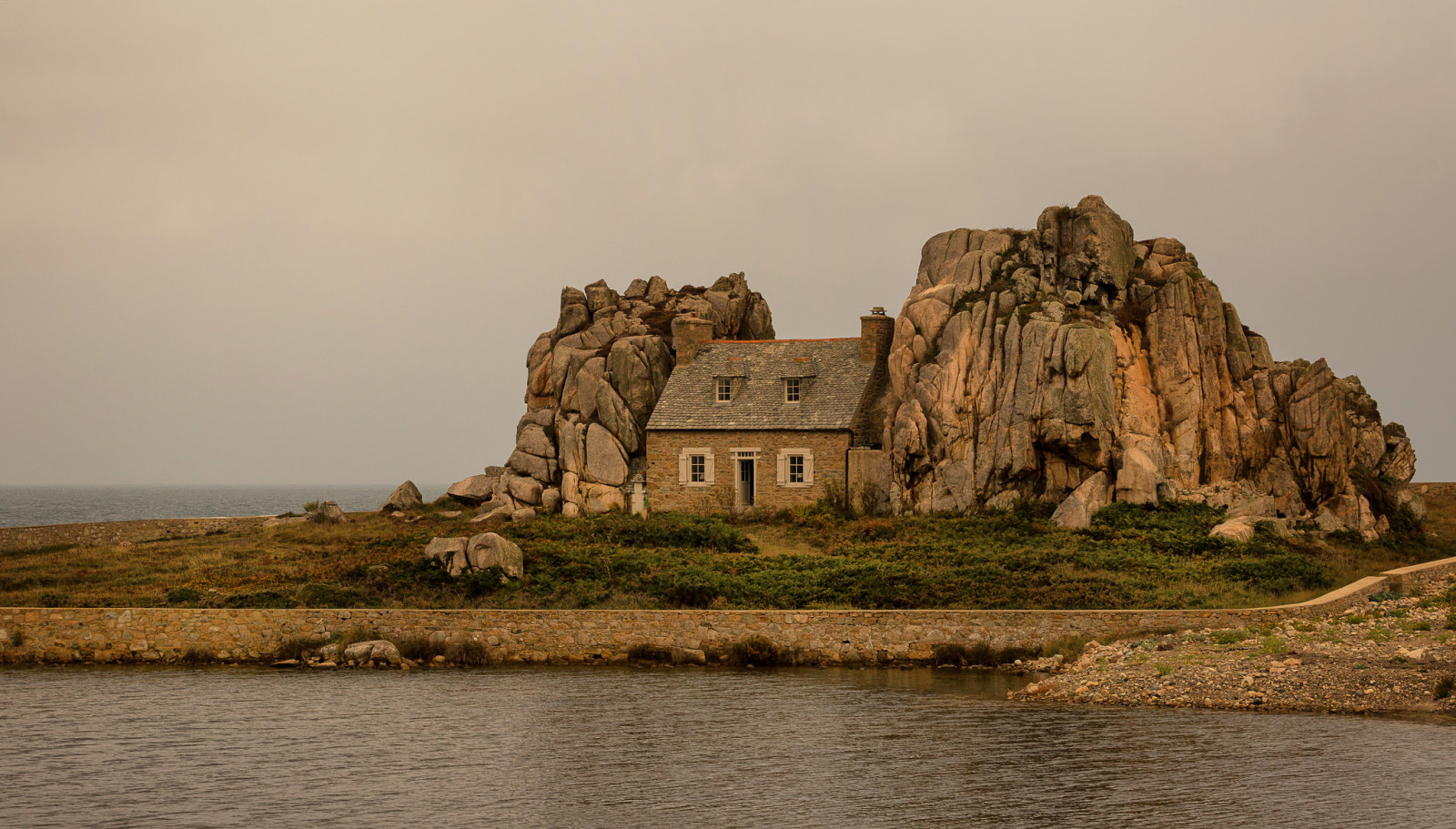 langit, rumah, Perancis, batu, Brittany, The Castel Meur