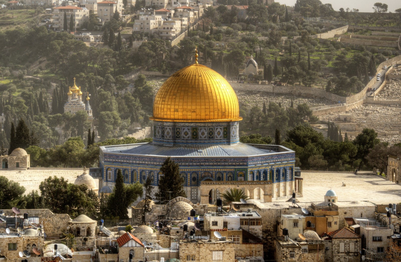 도시, 둥근 천장, 이스라엘, 예루살렘, 바위의 돔