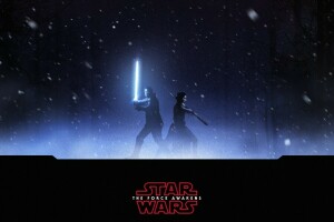 Finn, lightsaber, Rey, The Force Awakens