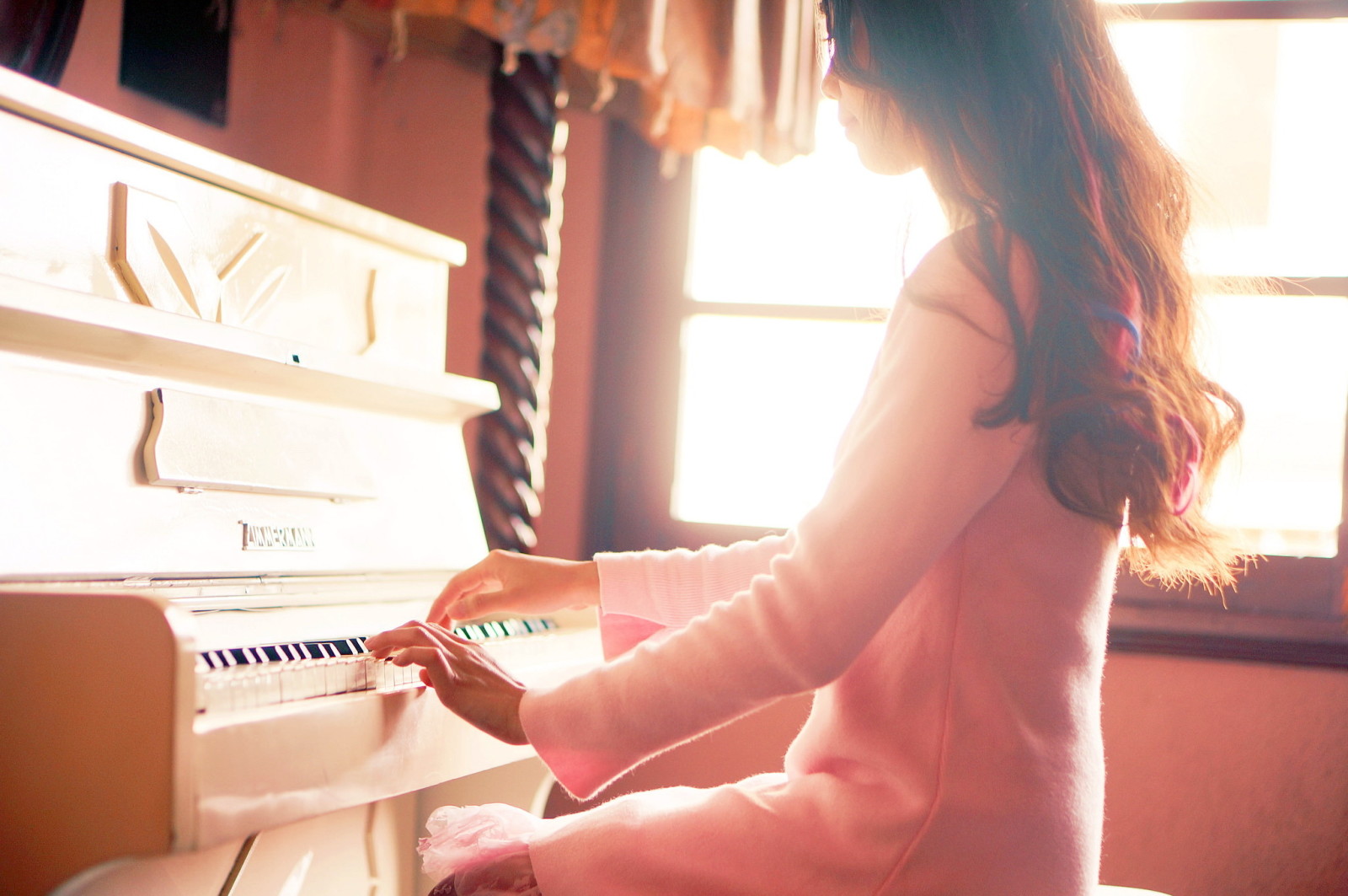 女の子, 音楽, ピアノ