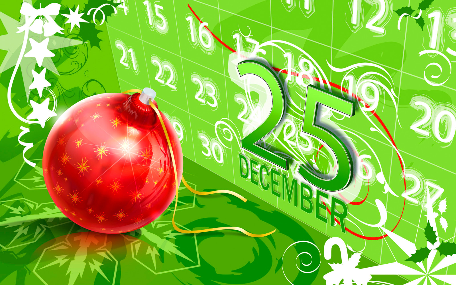 hari Natal, bola, Vektor, kartu pos, kalender
