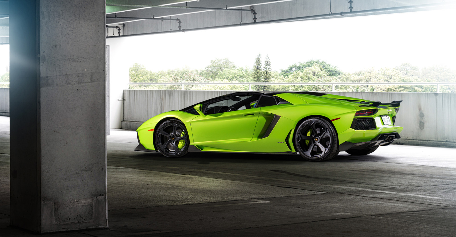 Lamborghini, siêu xe, Aventador, coupe, màu xanh lá, Roadster, 2015, lp-700-4