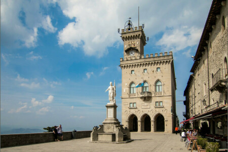 城, 国, 記念碑, サンマリノ, 空, タワー
